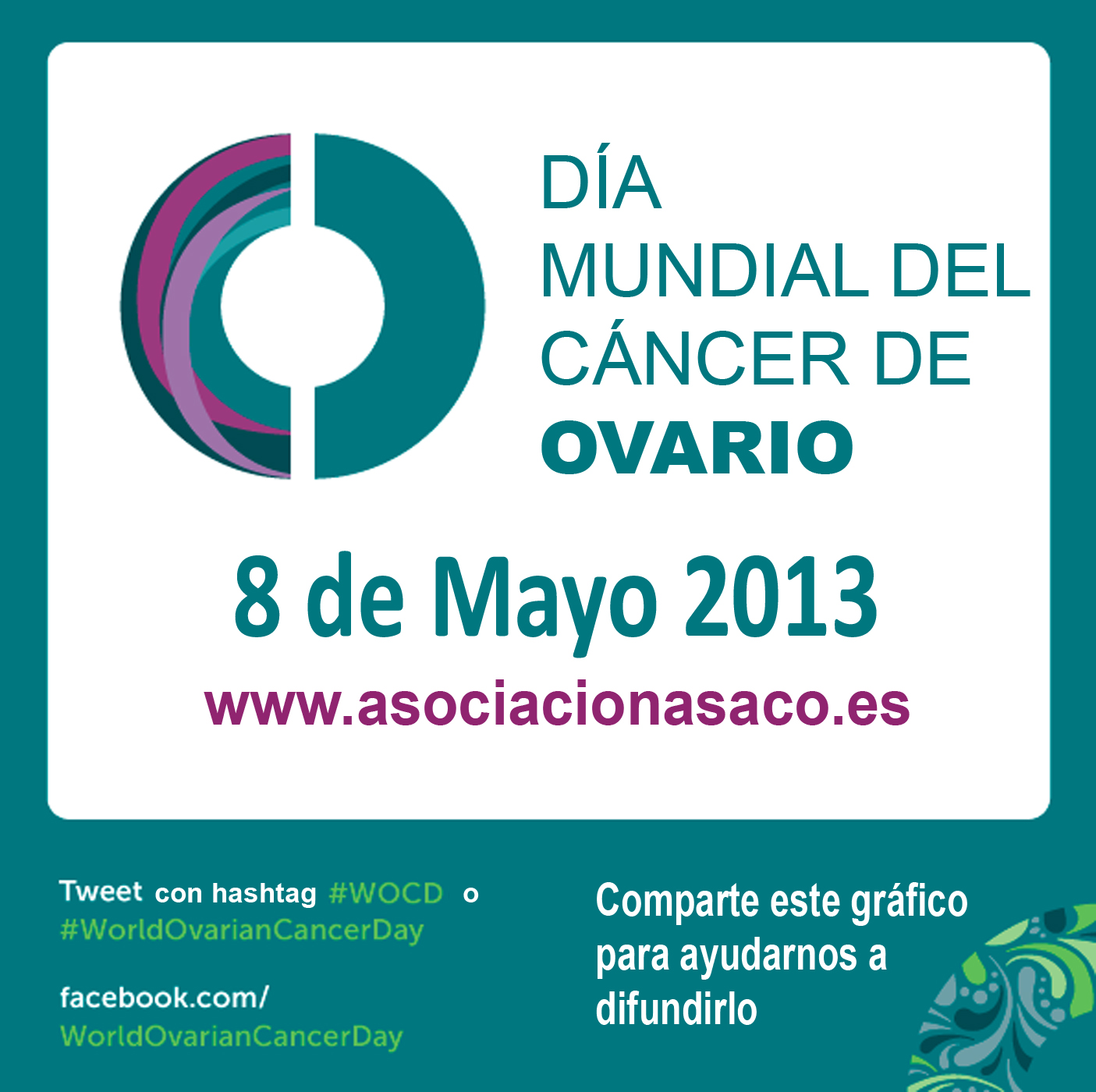 Logo dia mundial cancer de ovario ASACO castellan